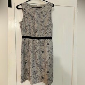 Gray Loft Dress with Black Floral Design